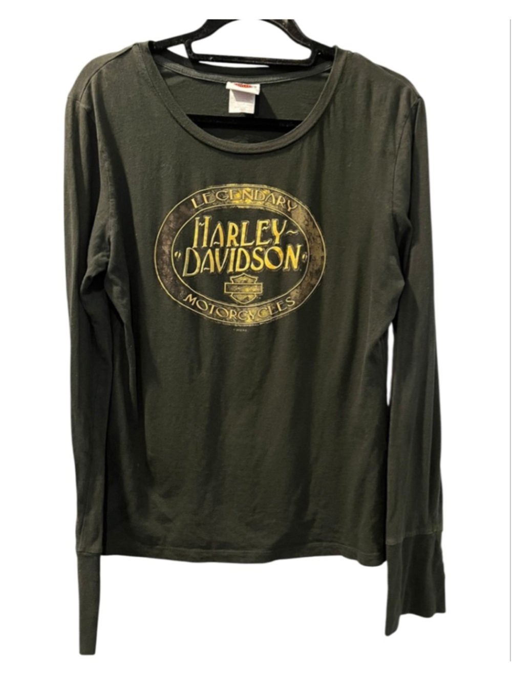 Vintage 2012 Harley Davidson Graphic Tee Long Sleeve Biker Grunge Goth Size 2XL